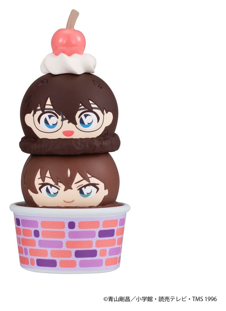 Detective Conan Tsumichen stack with glasses-wearing character on top, pink cup