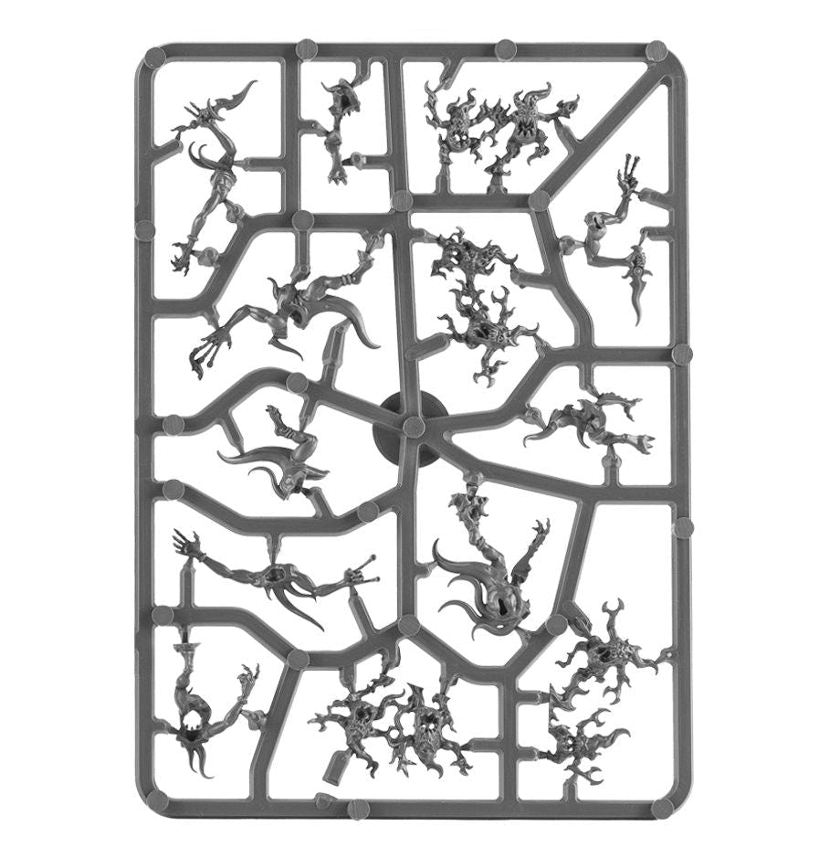 Disciples of Tzeentch Blue Horrors unpainted plastic sprue, frame 3 of 3