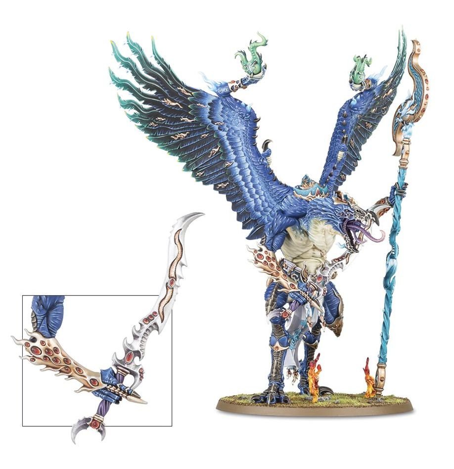 Painted Lord of Change with inset of the alternative curved sword weapon option