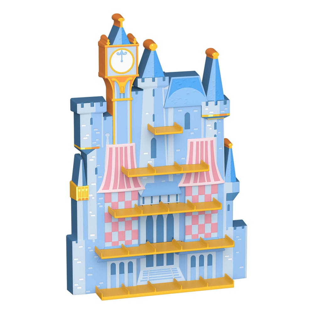 Funko Bitty Pop! Cinderella's Castle display stand in pale blue with gold shelves