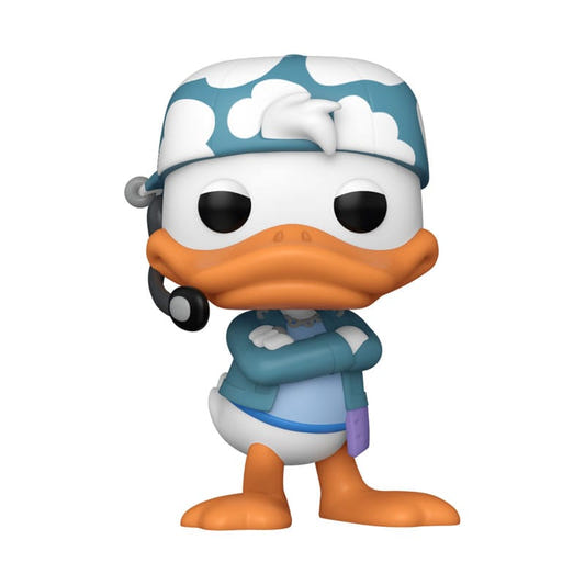 Disney Donald Duck K-pop style Funko Pop! vinyl figure in a cloud-print bandana with arms folded