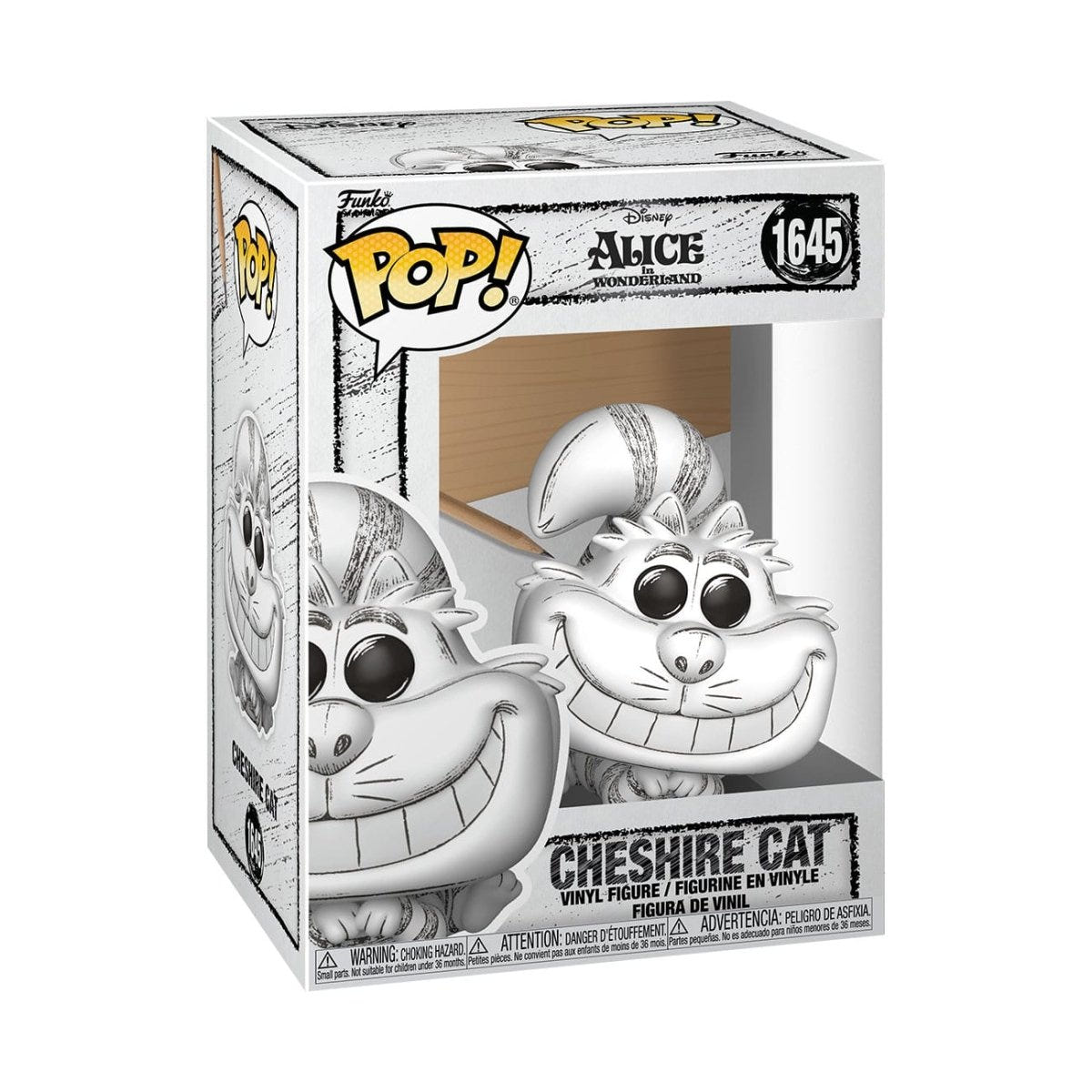 Disney Alice in Wonderland Sketched Cheshire Cat Funko Pop! vinyl figure in its box, number 1645