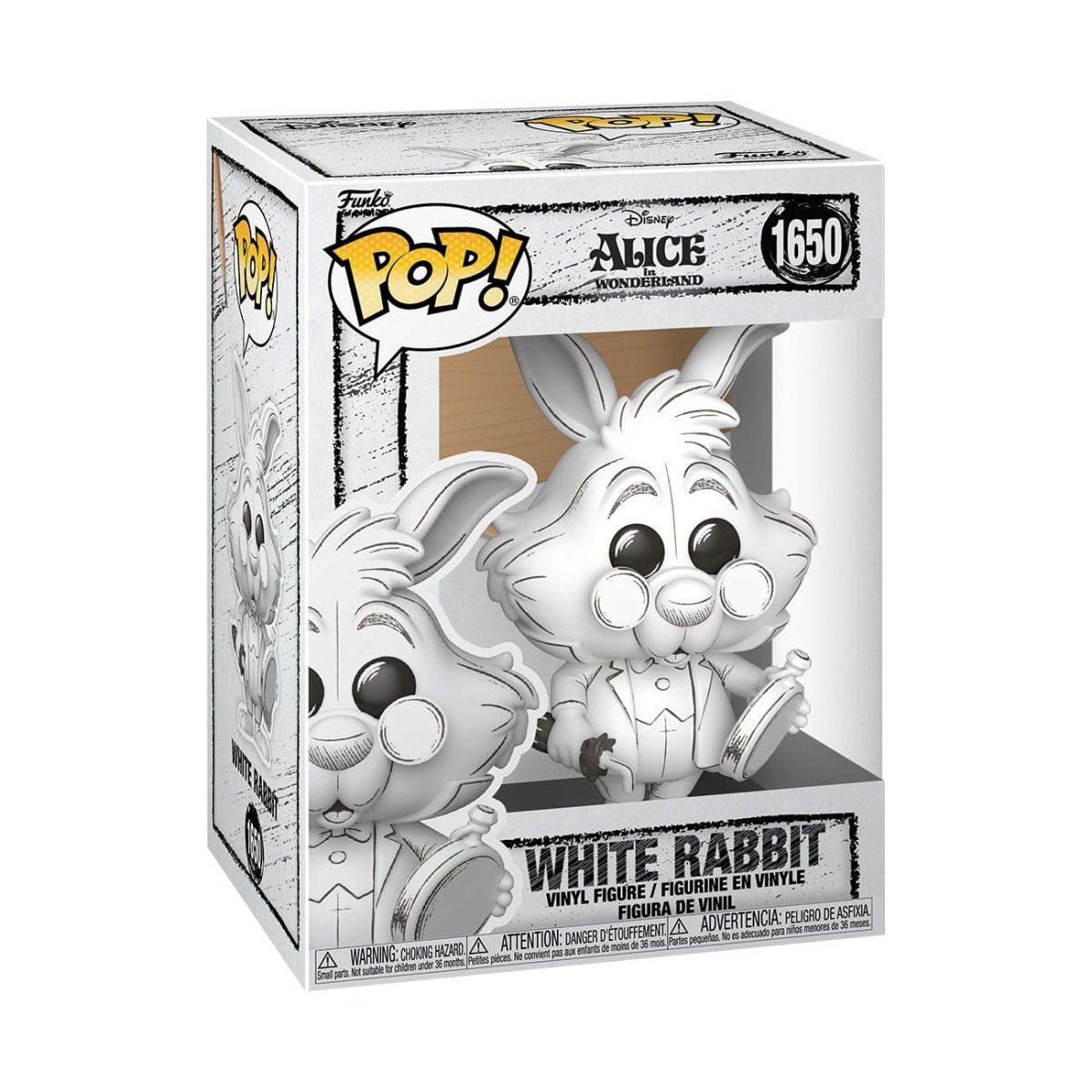 Disney Alice in Wonderland Sketched White Rabbit Funko Pop! vinyl figure in its box, number 1650