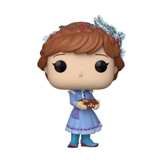 Funko Pop! Disney Holiday Anna vinyl figure in blue winter dress holding a gingerbread tray