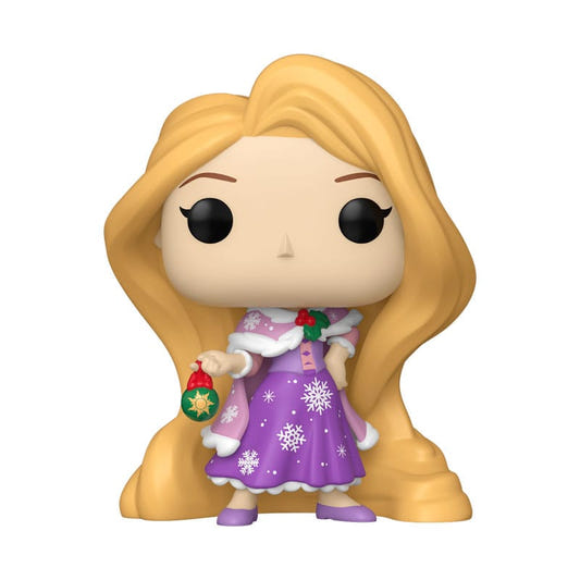 Funko Pop! Disney Holiday Rapunzel vinyl figure in purple snowflake dress with bauble