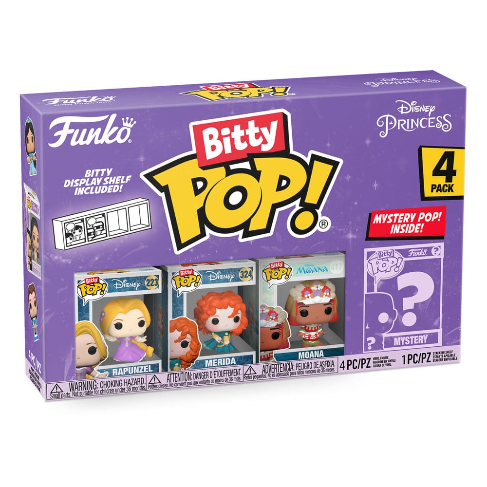 Funko Bitty Pop! Disney Princesses 4-pack box with Rapunzel, Merida, Moana and mystery