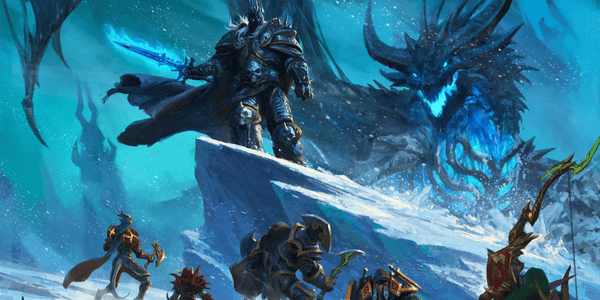 The Lich King and Sindragosa at Icecrown, Dungeons & Dragons World of Warcraft artwork