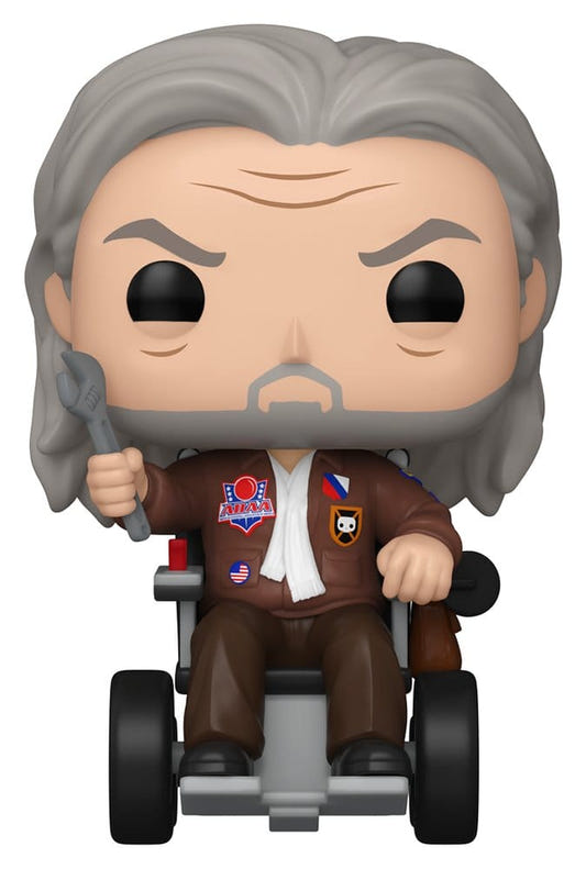 Funko Pop! Patches vinyl figure from Dodgeball with long grey hair, seated in a wheelchair