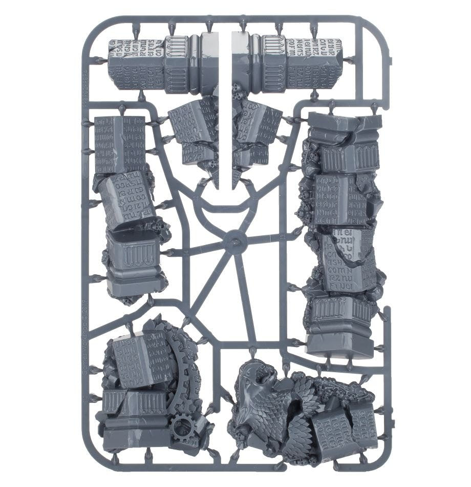 Dominion of Sigmar Timeworn Ruins unpainted plastic sprue, frame 1 of 4