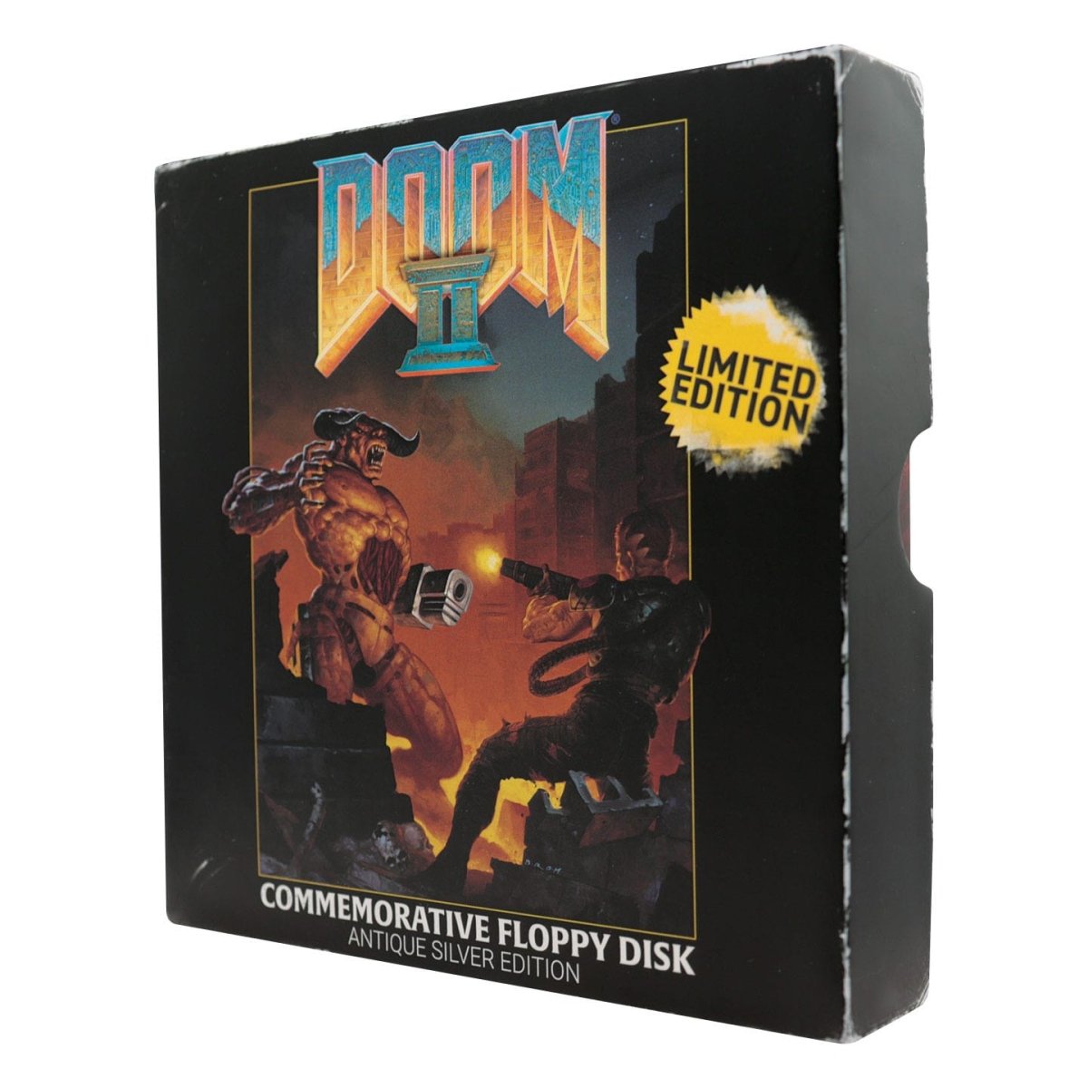 Fanattik Doom II Commemorative Floppy Disk limited edition box, angled front view