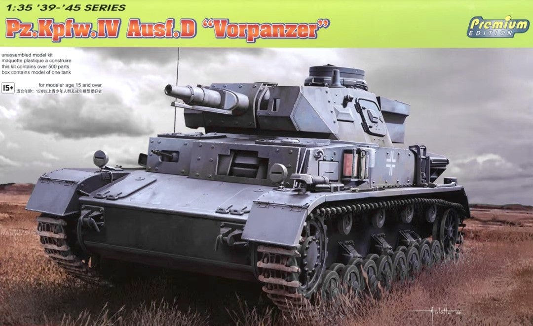 Dragon 1:35 Pz.Kpfw.IV Ausf.D Vorpanzer kit, box front with title and artwork