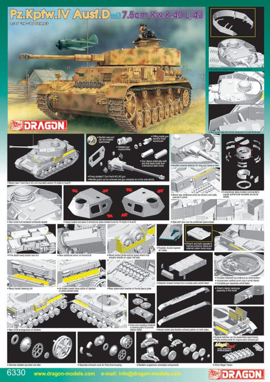 Dragon 1:35 Pz.Kpfw.IV Ausf.D mit 7.5cm Kw.K.40 L/43 - D6330