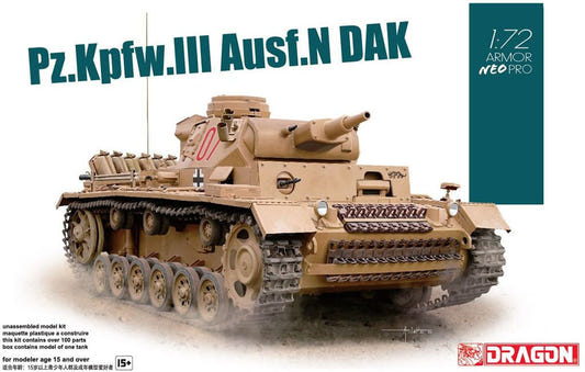 Dragon 1:72 Pzkpfw III Ausf N Dak W/Neo - D7634