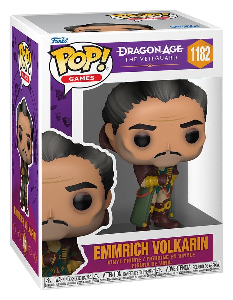 Dragon Age: The Veilguard Funko POP! Games 1182 Emmrich Volkarin vinyl figure in its display box