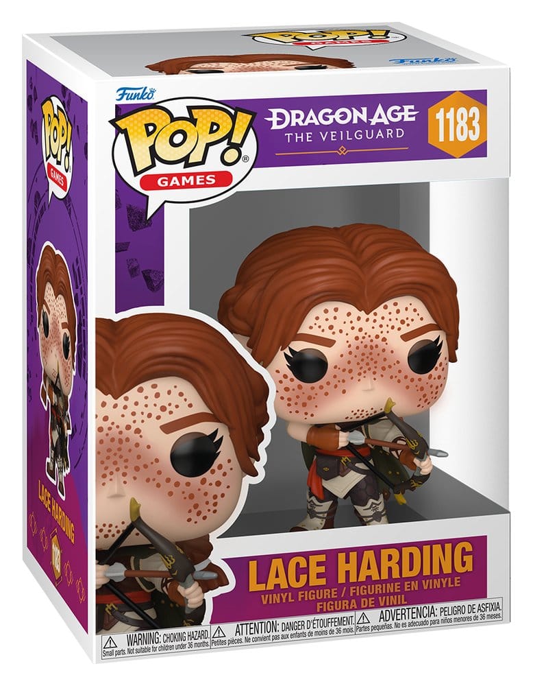 Dragon Age: The Veilguard Funko POP! Games 1183 Lace Harding vinyl figure in its window display box