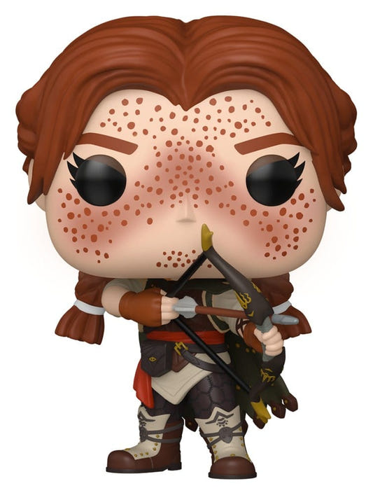Dragon Age: The Veilguard Funko POP! Games Lace Harding vinyl figure, freckled with a crossbow
