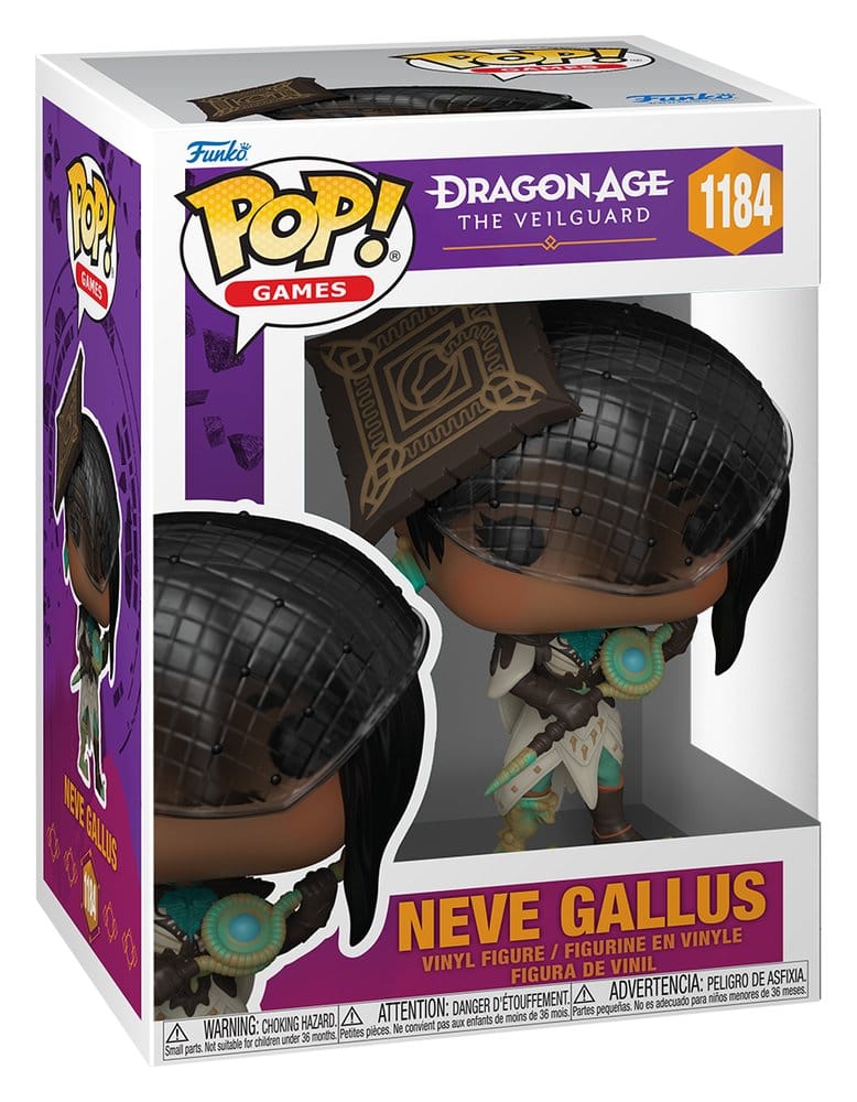 Dragon Age: The Veilguard Funko POP! Games 1184 Neve Gallus vinyl figure in its window display box