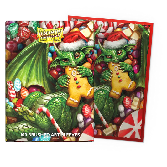 Dragon Shield - Brushed Art Standard Size Sleeves 100pk - Christmas 2024 - Loaded Dice