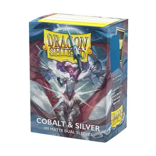 Dragon Shield - Cobalt & Silver - Matte Dual Sleeves 100pk - Loaded Dice