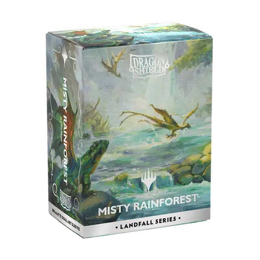 Dragon Shield Magic: The Gathering Matte Dual Art Sleeves: Landfall Series - Misty Rainforest (100ct.) card sleeves