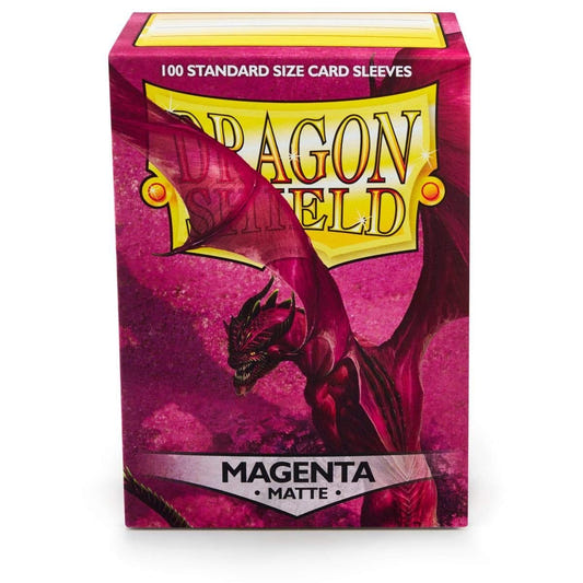 Dragon Shield - Matte Standard Size Sleeves 100pk - Magenta - Loaded Dice