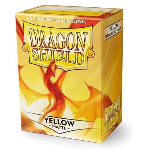 Dragon Shield - Matte Standard Size Sleeves 100pk - Yellow - Loaded Dice