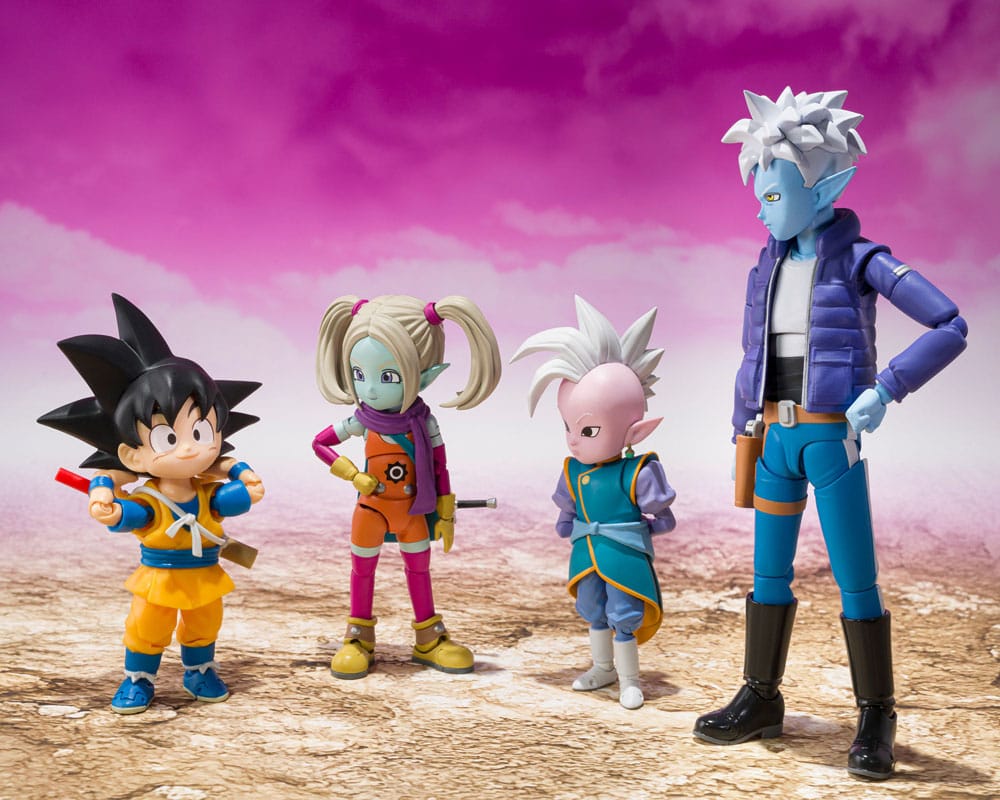 Dragonball Daima Supreme Kai Mini figure lined up with other Daima S.H.Figuarts figures
