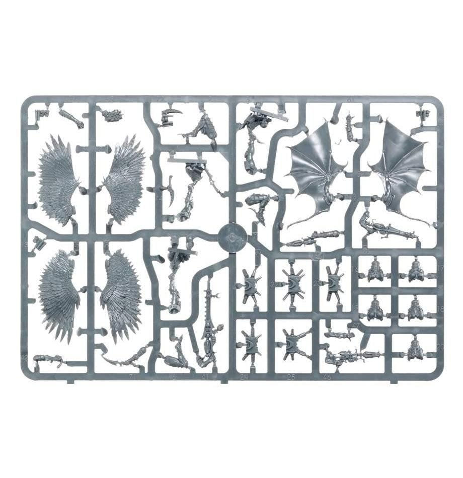 Drukhari Scourges unpainted plastic sprue, frame 2 of 2