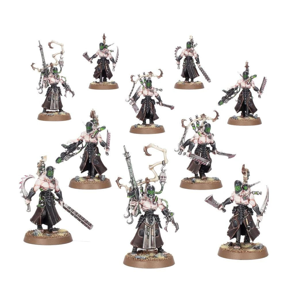 Painted Drukhari Wracks squad with masks and surgical blades, Drukhari Combat Patrol