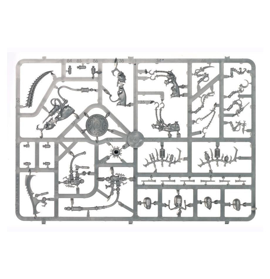 Drukhari Talos unpainted plastic sprue, frame 2 of 3