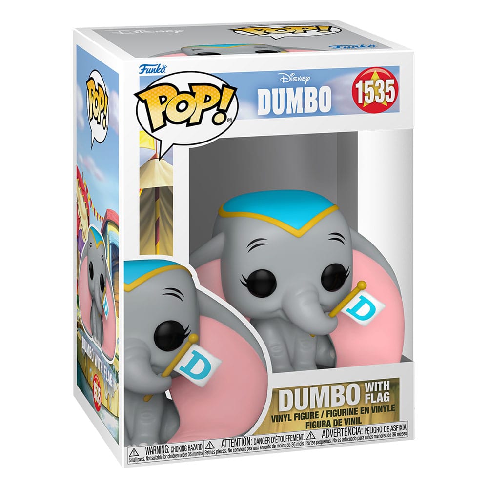 Funko Pop! Disney Dumbo with Flag vinyl figure 1535 in its window display box