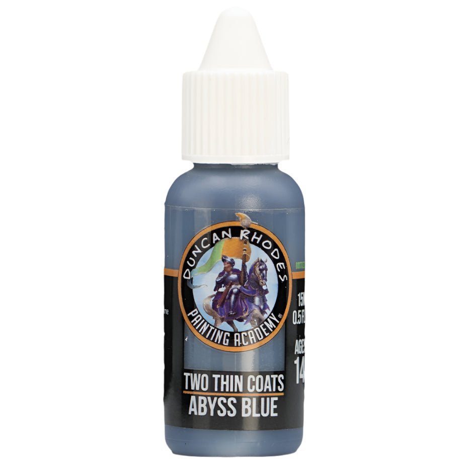 Duncan Rhodes Two Thin Coats Abyss Blue dropper bottle, a deep navy Shadow paint