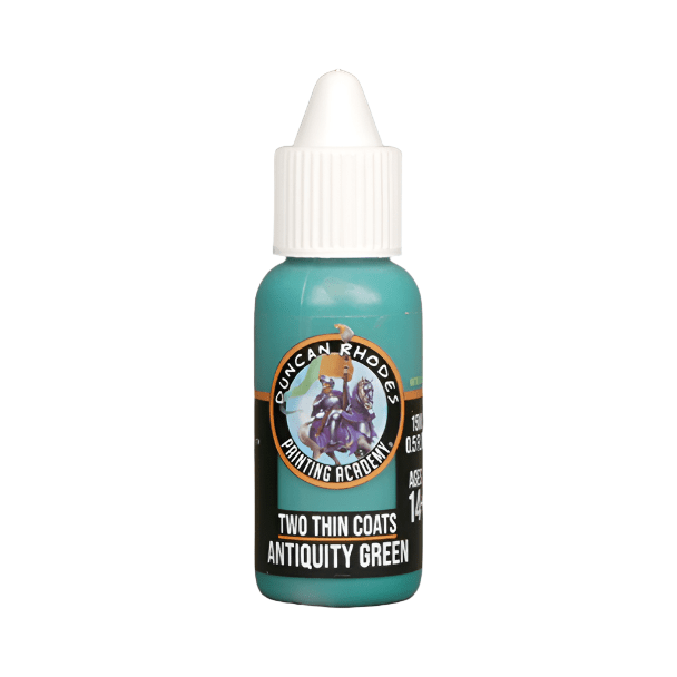 Duncan Rhodes Two Thin Coats Antiquity Green midtone acrylic paint in a 15ml dropper bottle