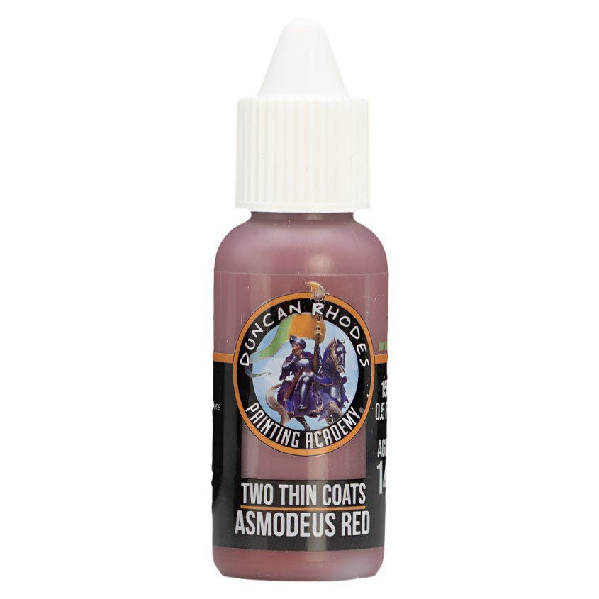 Duncan Rhodes Two Thin Coats Asmodeus Red Midtone paint in a 15ml dropper bottle