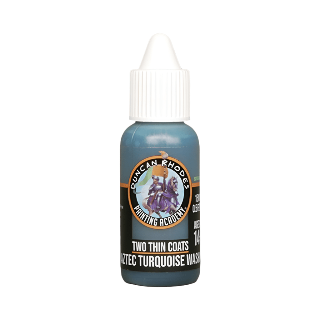 Duncan Rhodes Two Thin Coats Aztec Turquoise Wash in a dropper bottle with dark teal wash
