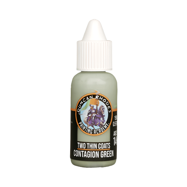 Duncan Rhodes Two Thin Coats Contagion Green shadow acrylic paint in a 15ml dropper bottle