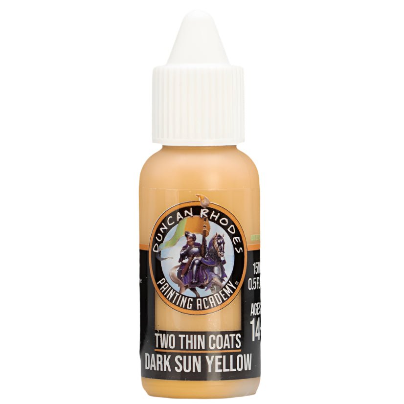 Duncan Rhodes Two Thin Coats Dark Sun Yellow Shadow paint in a 15ml dropper bottle