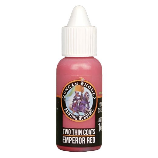 Duncan Rhodes Two Thin Coats Emperor Red midtone paint in a 15ml dropper bottle
