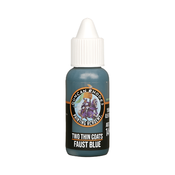 Duncan Rhodes Two Thin Coats Faust Blue shadow acrylic paint in a 15ml dropper bottle