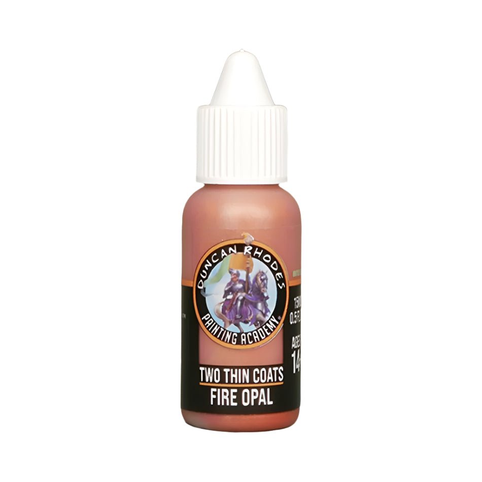 Duncan Rhodes Two Thin Coats Fire Opal metallic acrylic paint in a 15ml dropper bottle