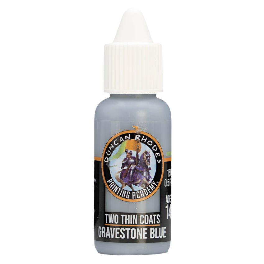 Duncan Rhodes Two Thin Coats Gravestone Blue Highlight paint in a 15ml dropper bottle
