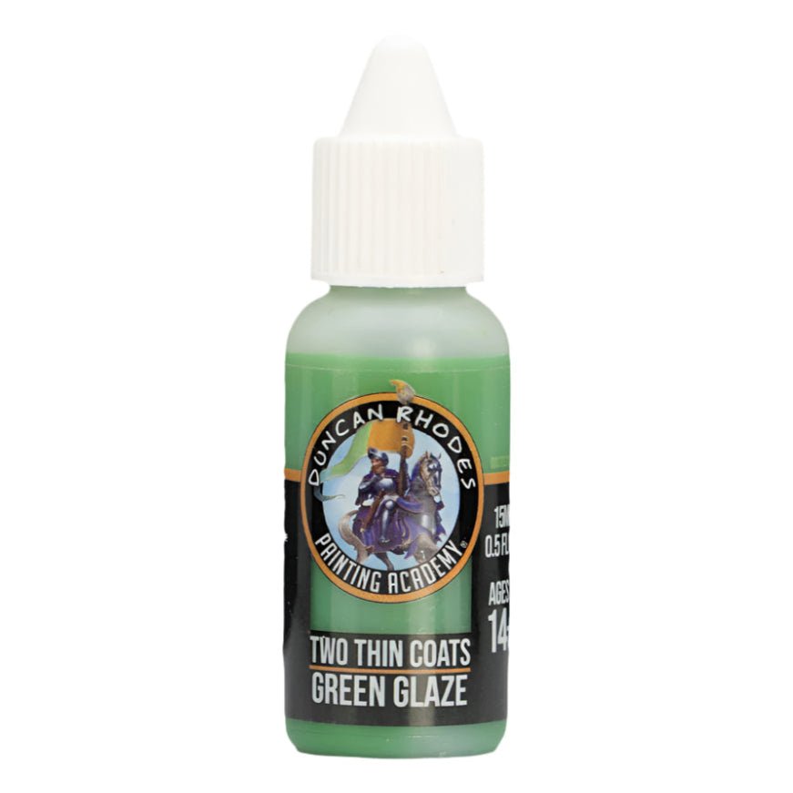 Duncan Rhodes Two Thin Coats Green Glaze dropper bottle, filled with green paint