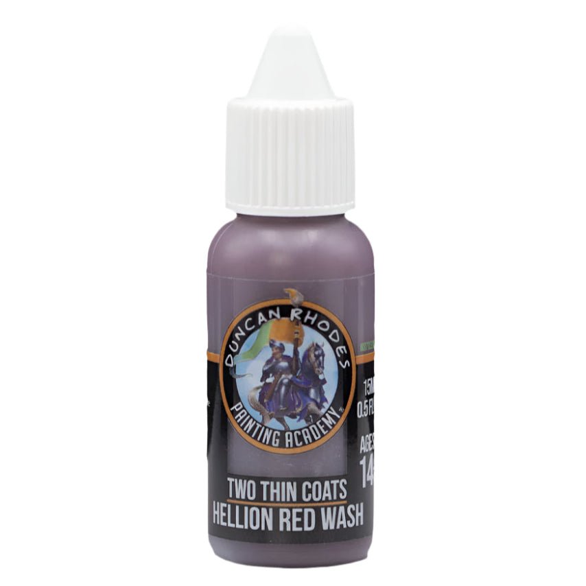 Duncan Rhodes Two Thin Coats Hellion Red Wash in a 15ml dropper bottle