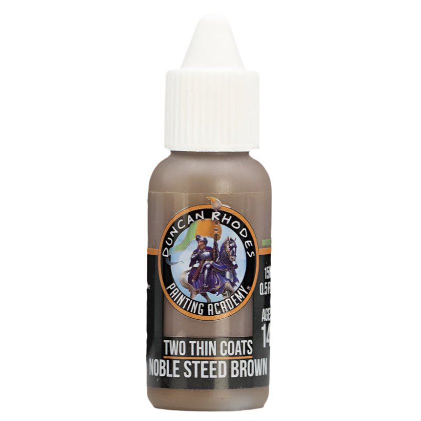 Duncan Rhodes Two Thin Coats Noble Steed Brown (Shadow) dropper bottle, filled with brown paint