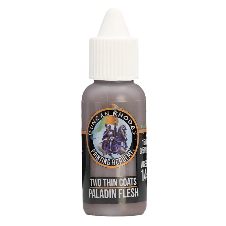 Duncan Rhodes Two Thin Coats Paladin Flesh midtone paint in a dropper bottle with warm flesh paint