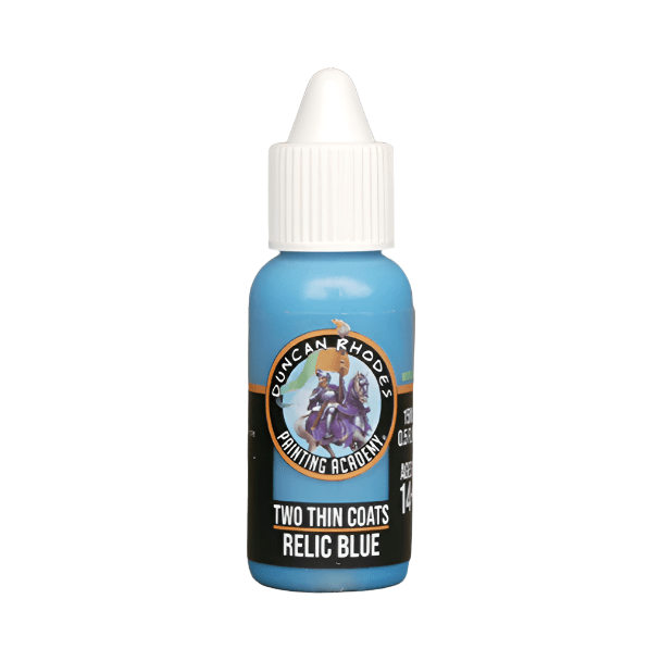 Duncan Rhodes Two Thin Coats Relic Blue midtone acrylic paint in a 15ml dropper bottle