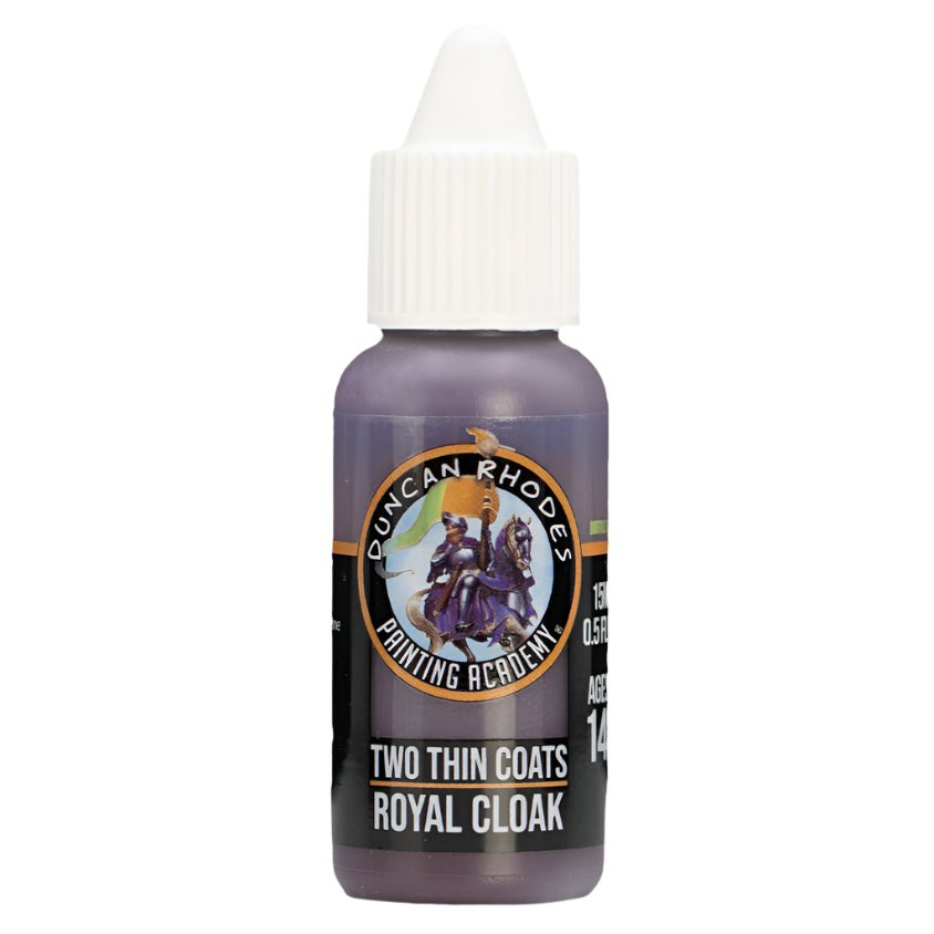 Duncan Rhodes Two Thin Coats Royal Cloak (Shadow) dropper bottle, filled with plum paint