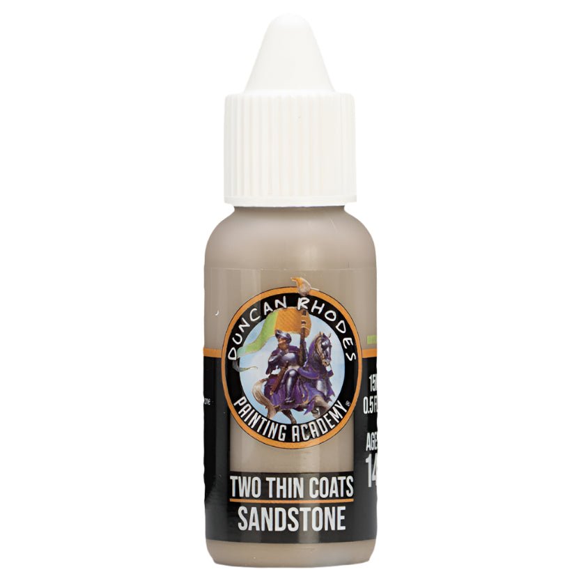 Duncan Rhodes Two Thin Coats Sandstone dropper bottle, a Midtone paint for stone and canvas