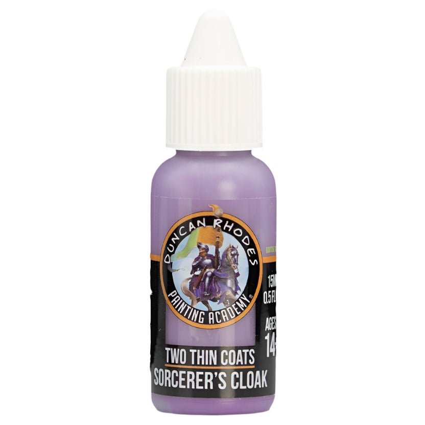 Duncan Rhodes Two Thin Coats Sorcerer's Cloak midtone paint in its dropper bottle, muted purple