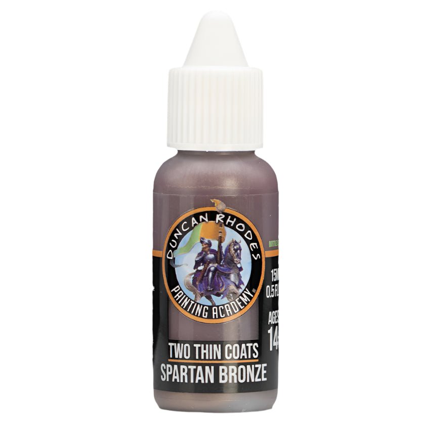 Duncan Rhodes Two Thin Coats Spartan Bronze metallic paint in a dropper bottle